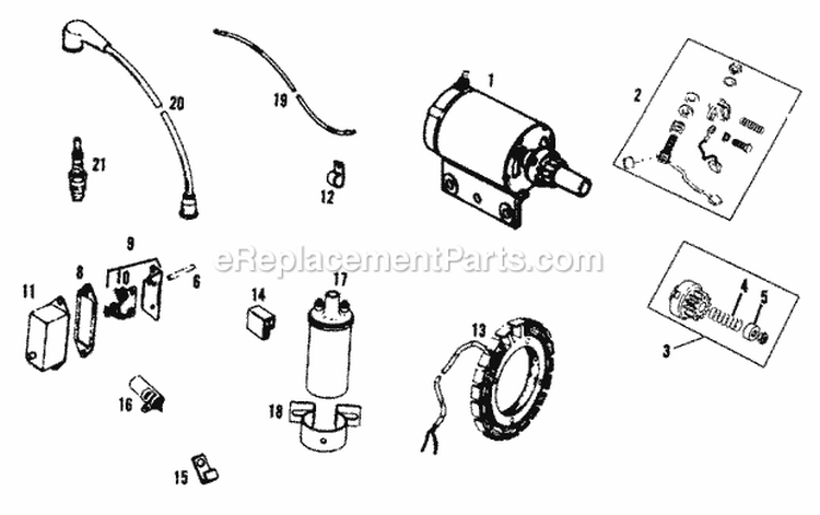 Engine Electrical Group - Breaker Point Ignition (1505I27) Diagram and Parts List for 1600046  Simplicity Lawn Tractor
