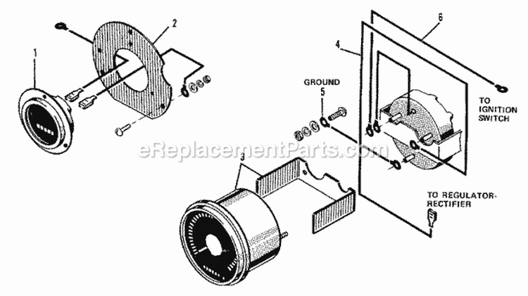 Hour Meter Group (1505I28) Diagram and Parts List for 1600046  Simplicity Lawn Tractor