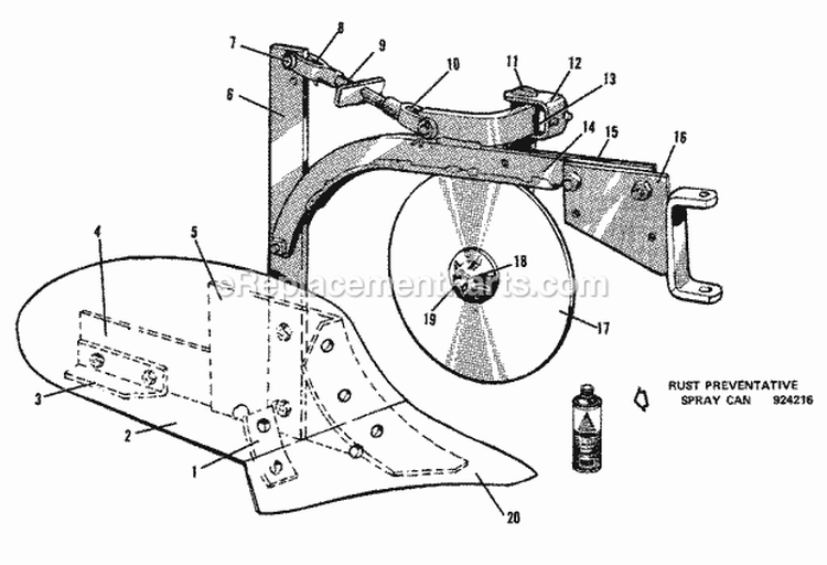 Plow Group - 10 (1505I41) Diagram and Parts List for 1600046  Simplicity Lawn Tractor