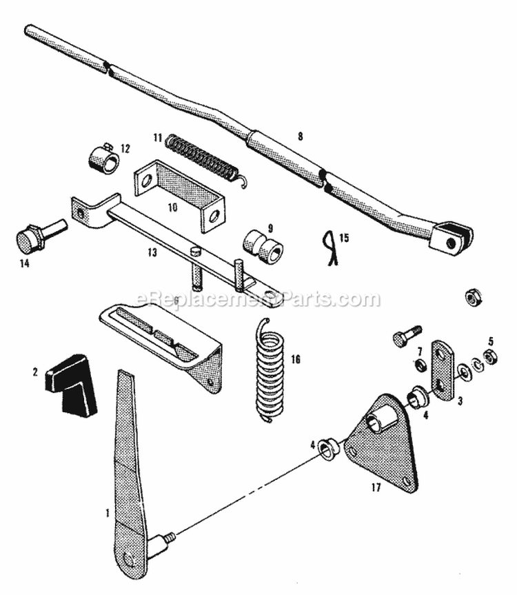 Controls Group - Shuttle Clutch (1506I28) Diagram and Parts List for 1600258  Simplicity Lawn Tractor
