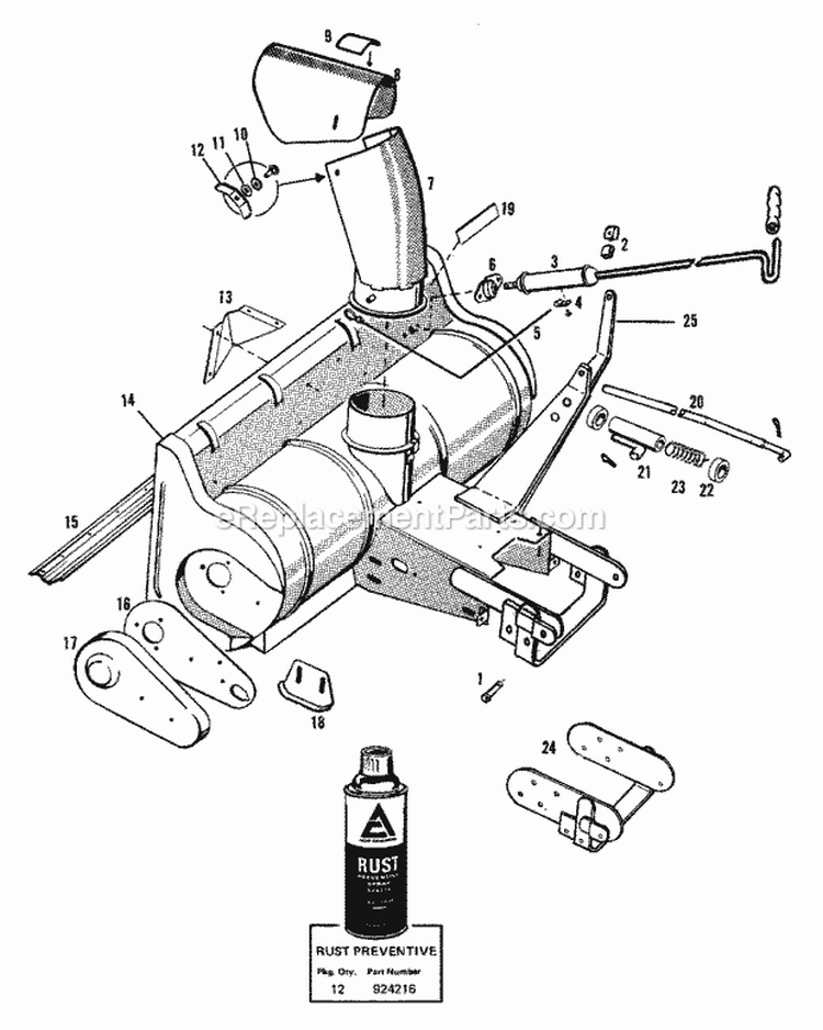 36  42 Snowthrower Group - Housing Hitch  Spout (1506I60) Diagram and Parts List for 1600258  Simplicity Lawn Tractor