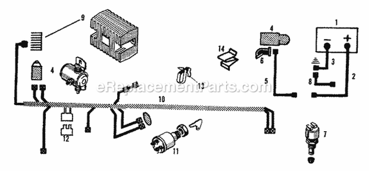 Engine Electrical Group (1506I19) Diagram and Parts List for 1600258  Simplicity Lawn Tractor