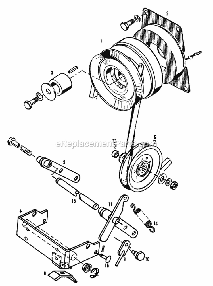 Front Pto Group - Electric (1506I07) Diagram and Parts List for 1600258  Simplicity Lawn Tractor