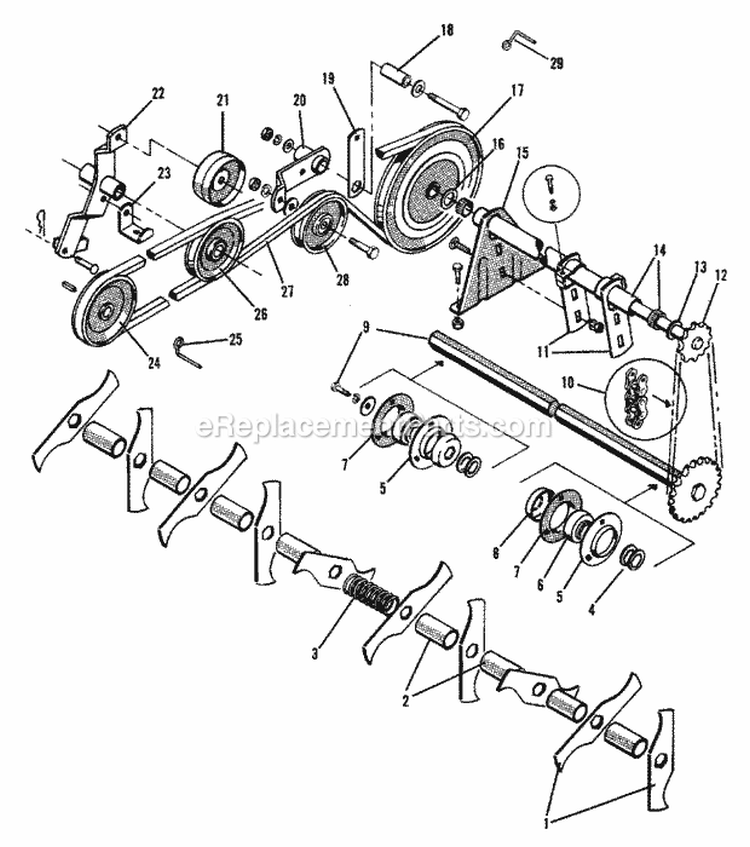 Lawn Revitilizer Group - Drive (1506I43) Diagram and Parts List for 1600258  Simplicity Lawn Tractor