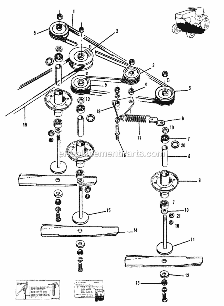 Mower Drive Group (1506I37) Diagram and Parts List for 1600258  Simplicity Lawn Tractor