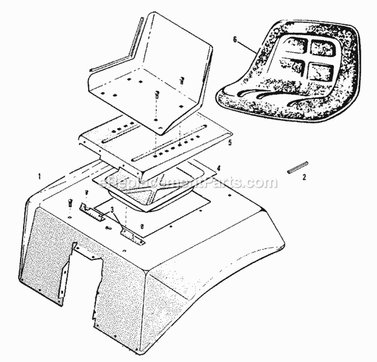 Seat Group (1506I35) Diagram and Parts List for 1600258  Simplicity Lawn Tractor