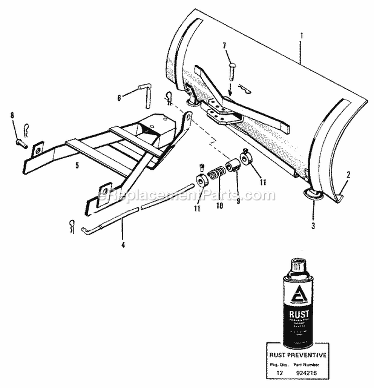 42 Snow Plow  Dozer Blade (1506I57) Diagram and Parts List for 1600258  Simplicity Lawn Tractor