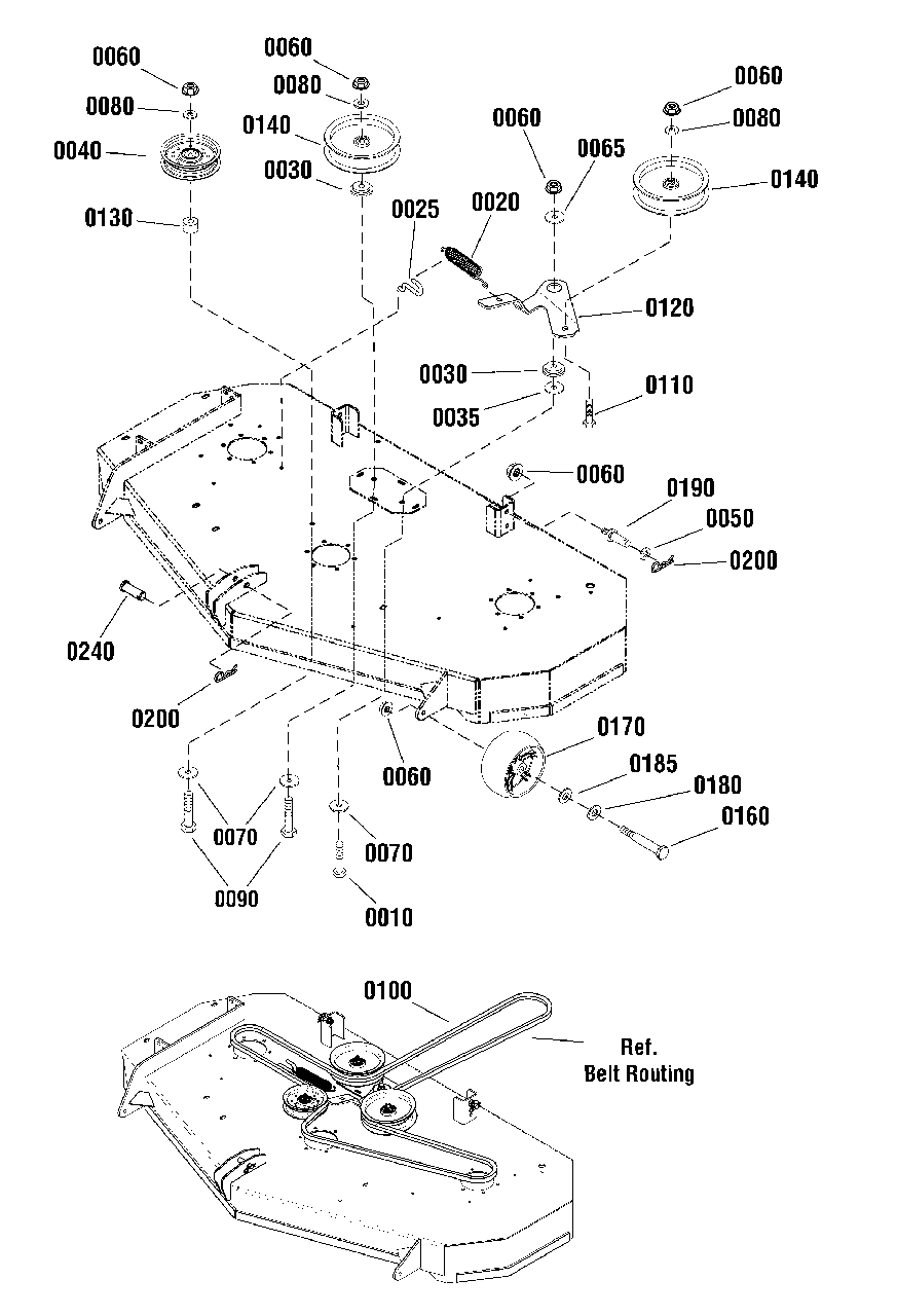 52-Inch Mower Deck - Clutch And Support Group - Eu Diagram and Parts List for SZT350 2691411-02 Simplicity Lawn Tractor