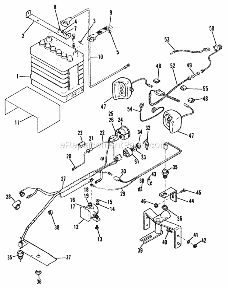 Electrical System Diagram and Parts List for 1690118  Simplicity Lawn Tractor