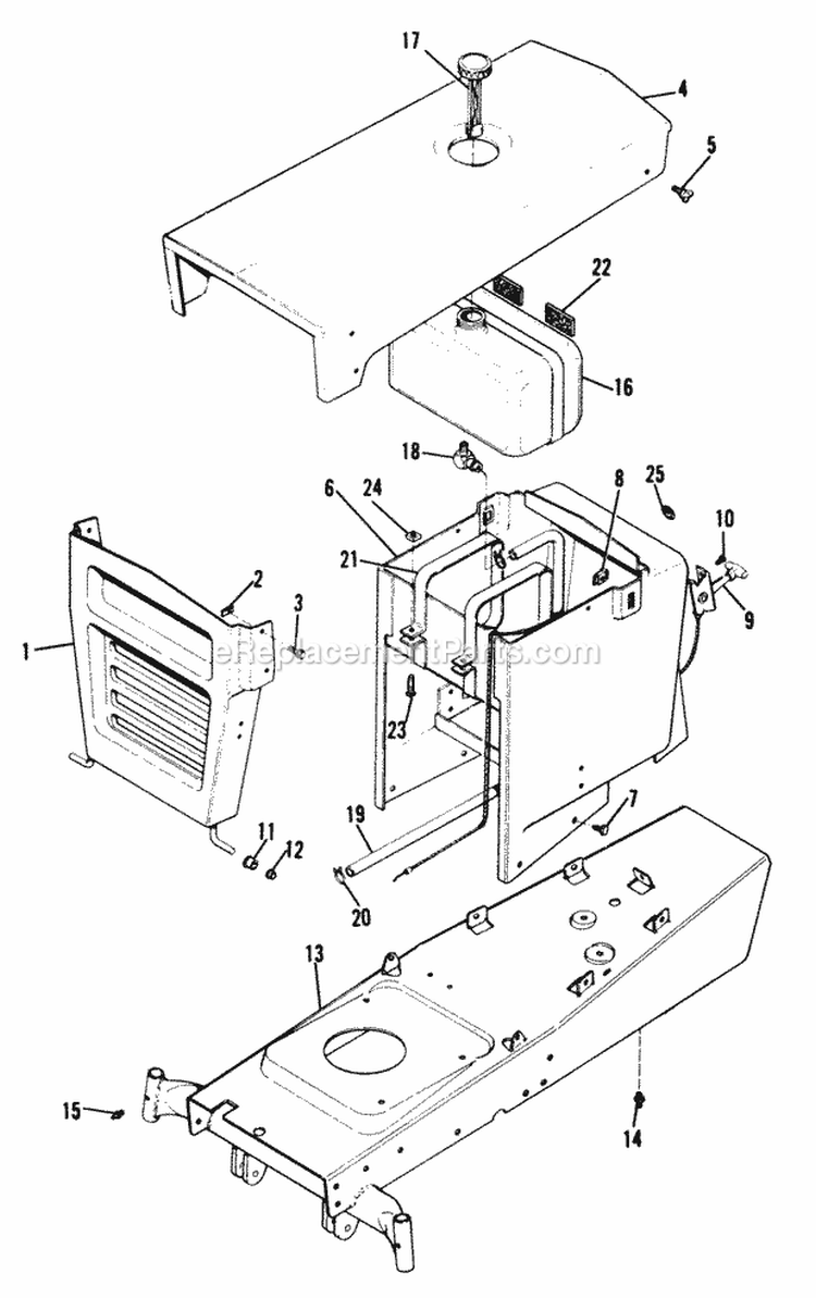 Frame Hood And Dash Diagram and Parts List for 1690118  Simplicity Lawn Tractor
