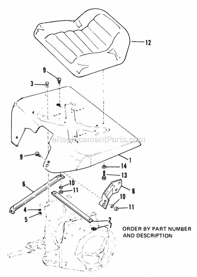 Seat And Seat Support Diagram and Parts List for 1690118  Simplicity Lawn Tractor