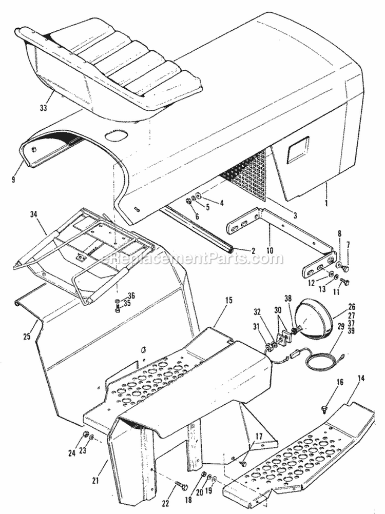 Seat Group (3506I11) Diagram and Parts List for 1690145  Simplicity Lawn Tractor