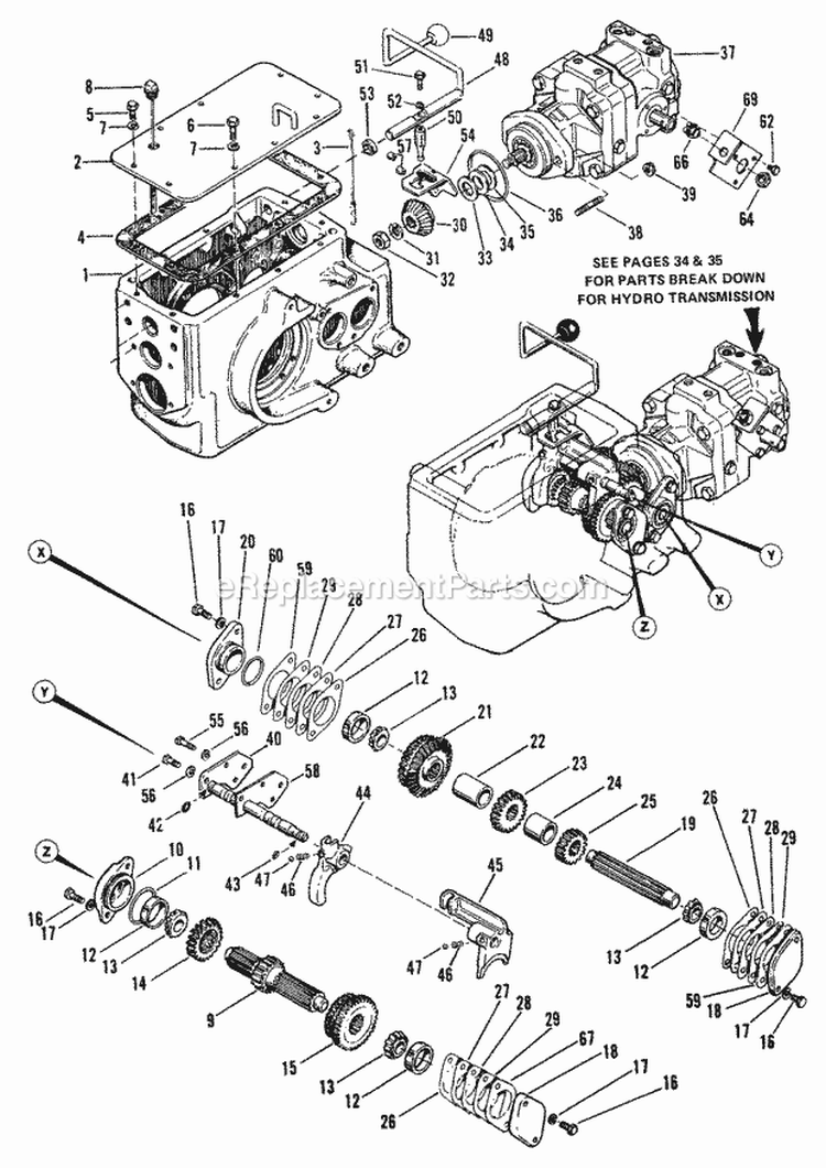 Transmission Group (3506I01) Diagram and Parts List for 1690145  Simplicity Lawn Tractor