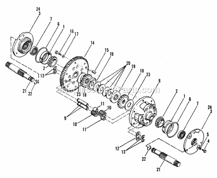 Differential Group (3506I02) Diagram and Parts List for 1690145  Simplicity Lawn Tractor