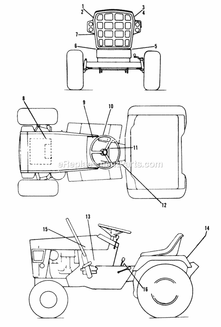 Decals Diagram and Parts List for 1690077  Simplicity Lawn Tractor