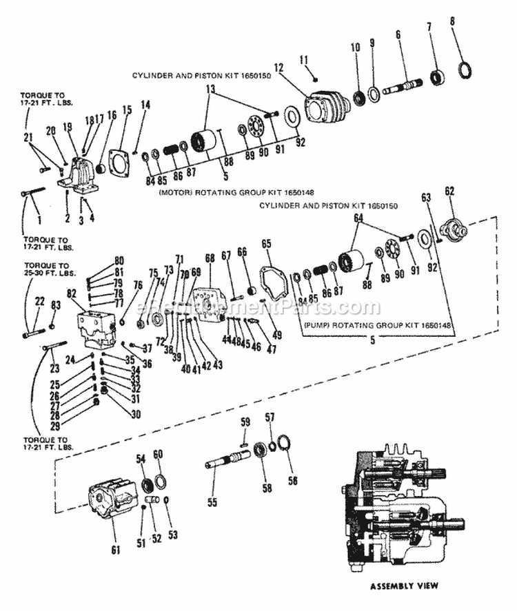 Hydrostatic Pump - Service Parts Diagram and Parts List for 1690184  Simplicity Lawn Tractor