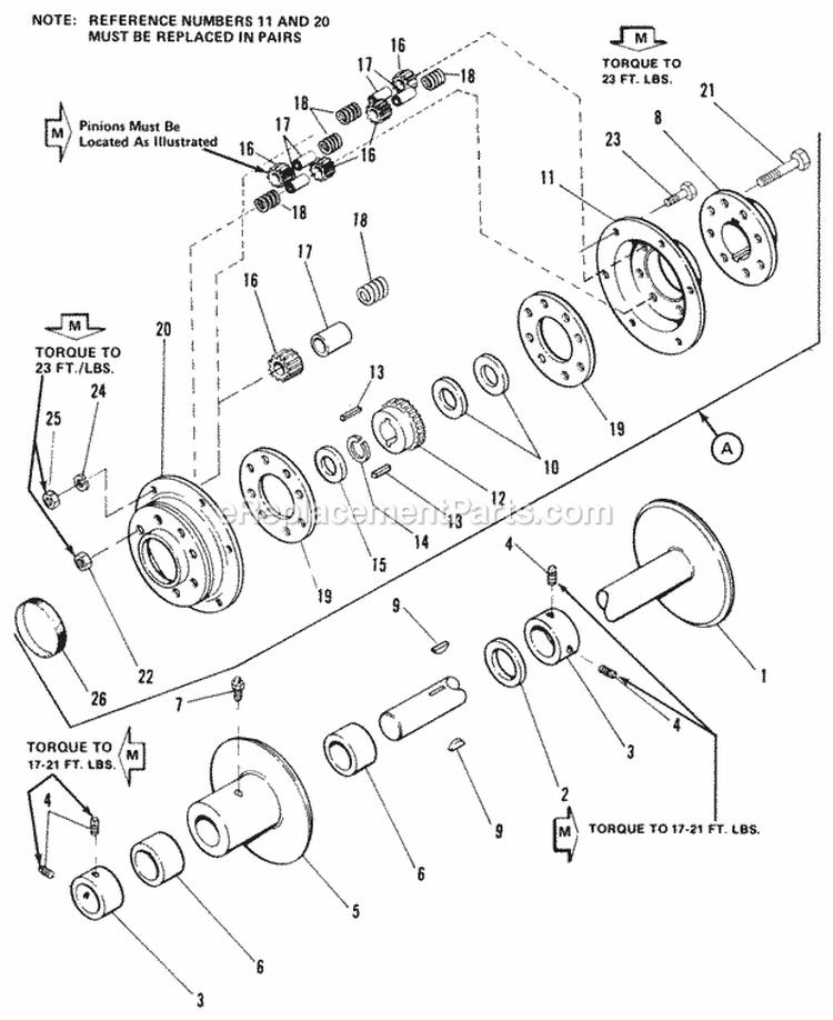 Rear Axle  Differential Group (7010  7016) Diagram and Parts List for 1690203  Simplicity Lawn Tractor