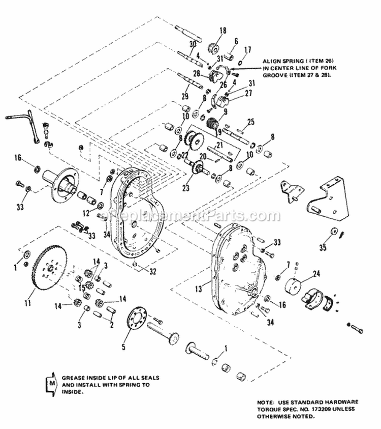 Transmission Group (6008) Diagram and Parts List for 1690193  Simplicity Lawn Tractor