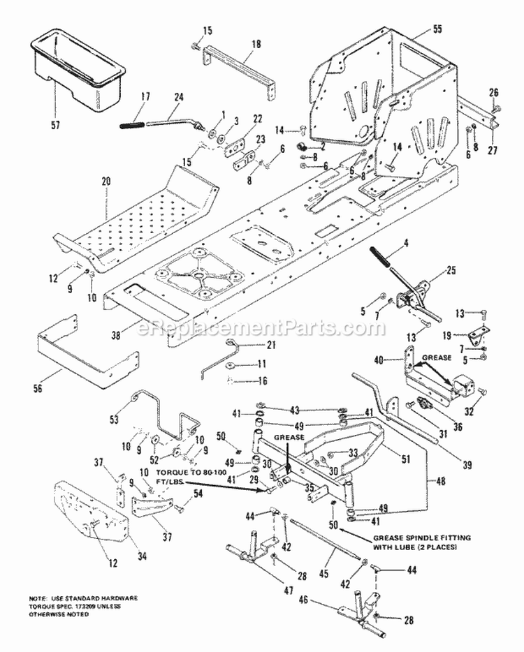 Main Frame  Front Axle Group (4108Ms 4108Es  4111) Diagram and Parts List for 1690259  Simplicity Lawn Tractor