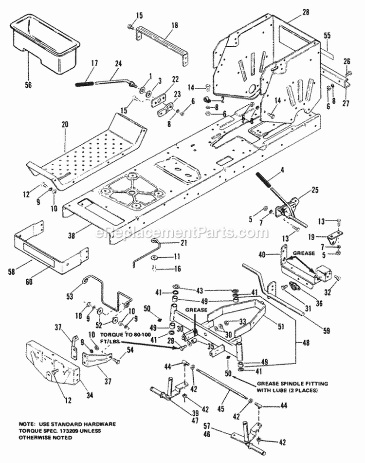 Main Frame  Front Axle Group (6008  6011) Diagram and Parts List for 1690193  Simplicity Lawn Tractor