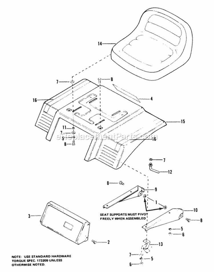 Seat  Deck Group (6008  6011) Diagram and Parts List for 1690193  Simplicity Lawn Tractor