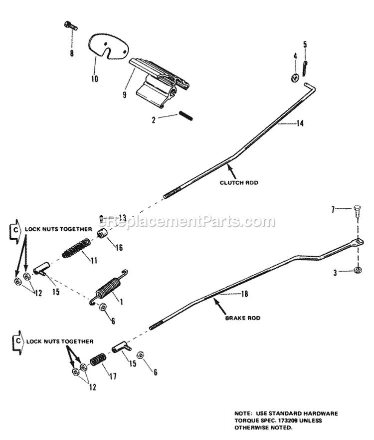 Brake  Clutch Group (6008  6011) Diagram and Parts List for 1690193  Simplicity Lawn Tractor