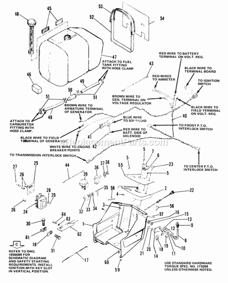 Dash Group Diagram and Parts List for 1690211  Simplicity Lawn Tractor