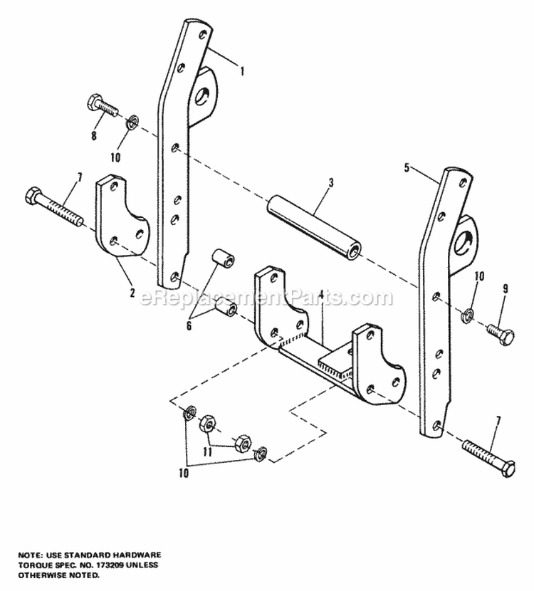 Draw Bar Group Diagram and Parts List for 1690211  Simplicity Lawn Tractor