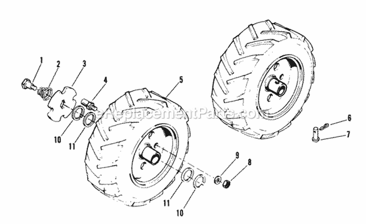Wheels  Tires Group (524  724) Diagram and Parts List for 1690586  Simplicity Snow Blower