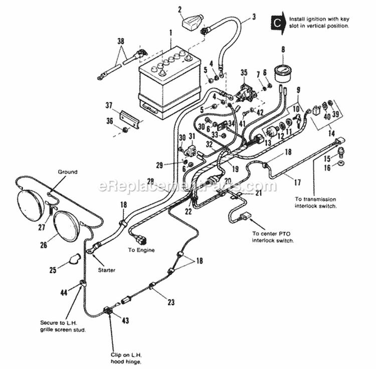 Electrical Group - 7114 Later Models Diagram and Parts List for 1690722  Simplicity Lawn Tractor