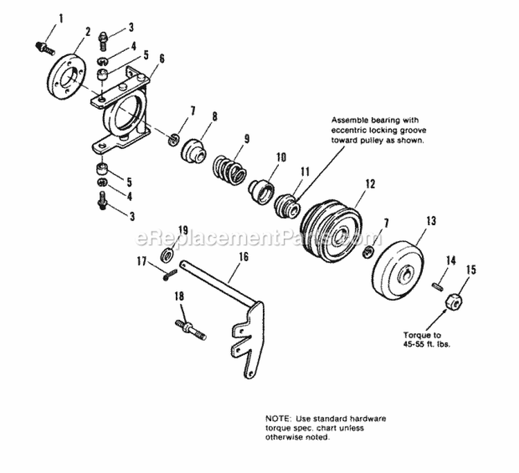 PTO Cone Clutch Group Diagram and Parts List for 1690485  Simplicity Lawn Tractor