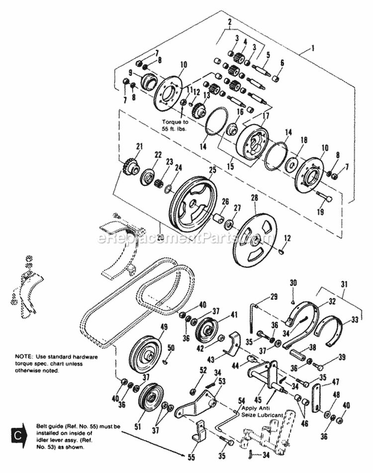 Pulley  Planetary Group Diagram and Parts List for 1690485  Simplicity Lawn Tractor