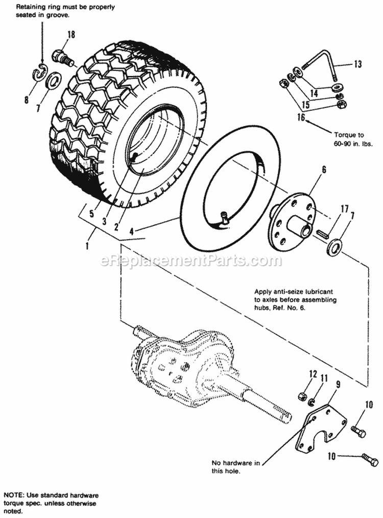 Wheel  Tire Group - Early Models Diagram and Parts List for 1690694  Simplicity Lawn Tractor