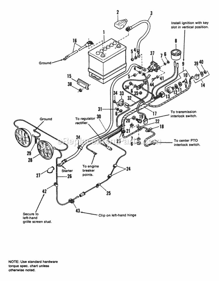 Electrical Group - 7116 Later Models Diagram and Parts List for 1690577  Simplicity Lawn Tractor