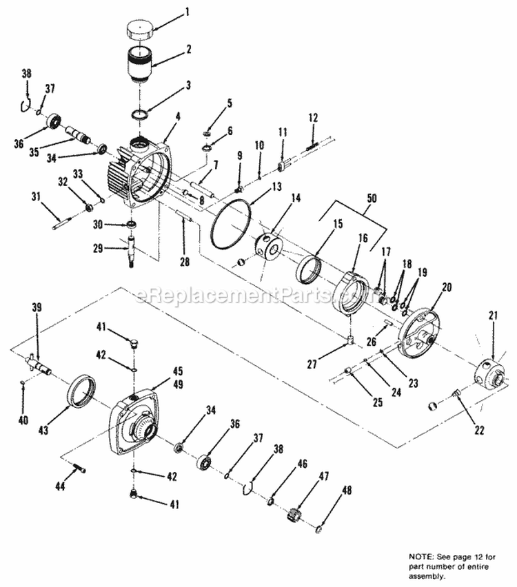 Transmission Diagram and Parts List for 1690812  Simplicity Tiller