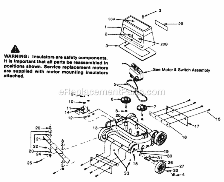 Deck  Cover Group Repair Parts Diagram and Parts List for 1690906  Simplicity Lawn Mower