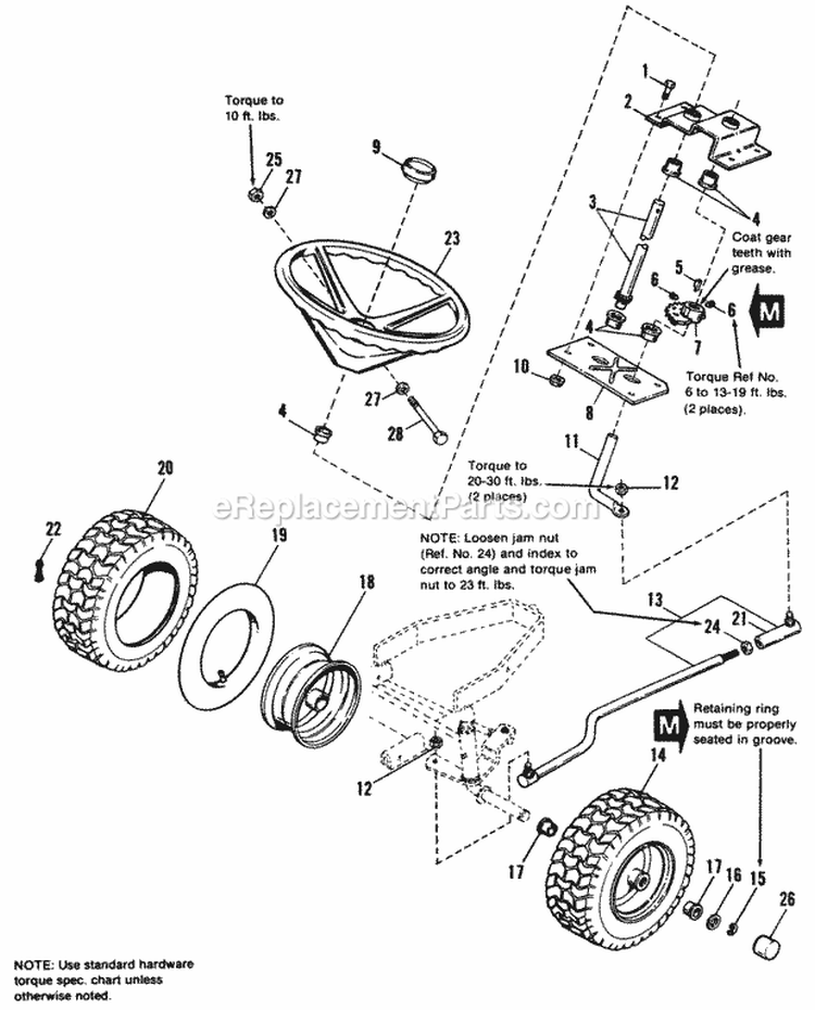 Steering  Front Wheel Group - For 1690915 1690950 1690934  1690958 Diagram and Parts List for 1690918  Simplicity Lawn Tractor