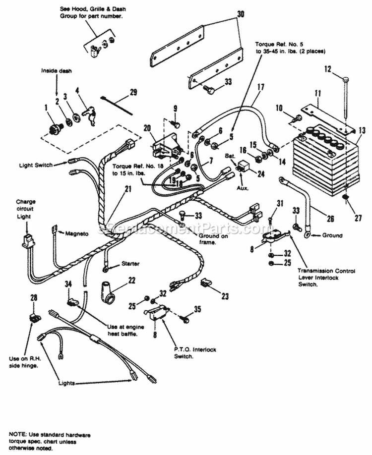 Electrical Group Diagram and Parts List for 1690855  Simplicity Lawn Tractor