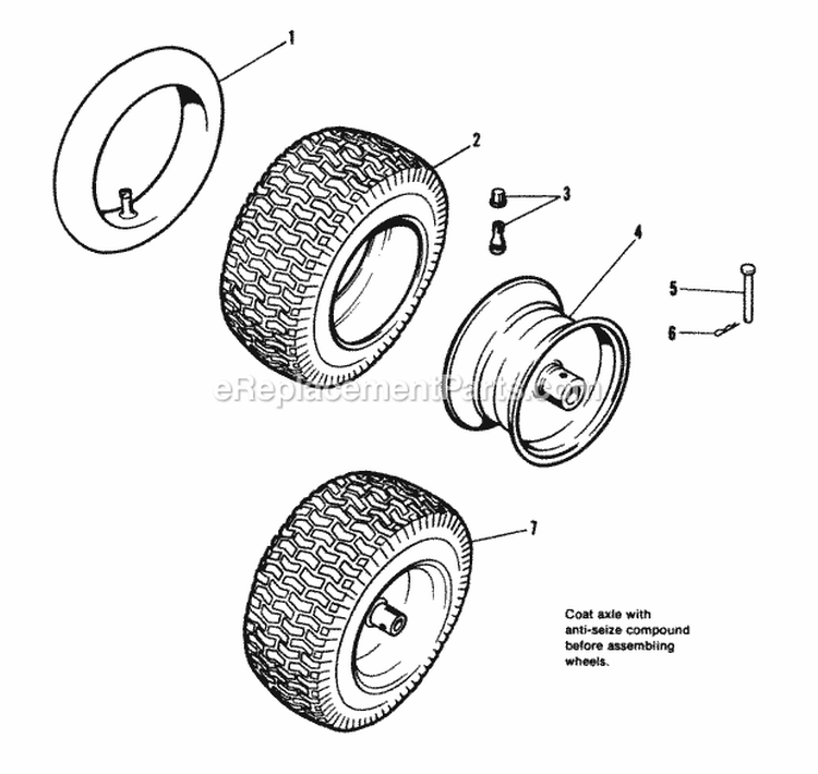 Tire  Wheel Group (982038) Diagram and Parts List for 1690675  Simplicity Snow Blower