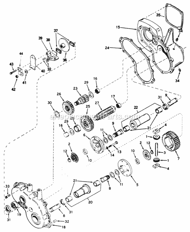Peerless Gear Reduction  Differential Model 1323A Diagram and Parts List for 1691052  Simplicity Lawn Tractor