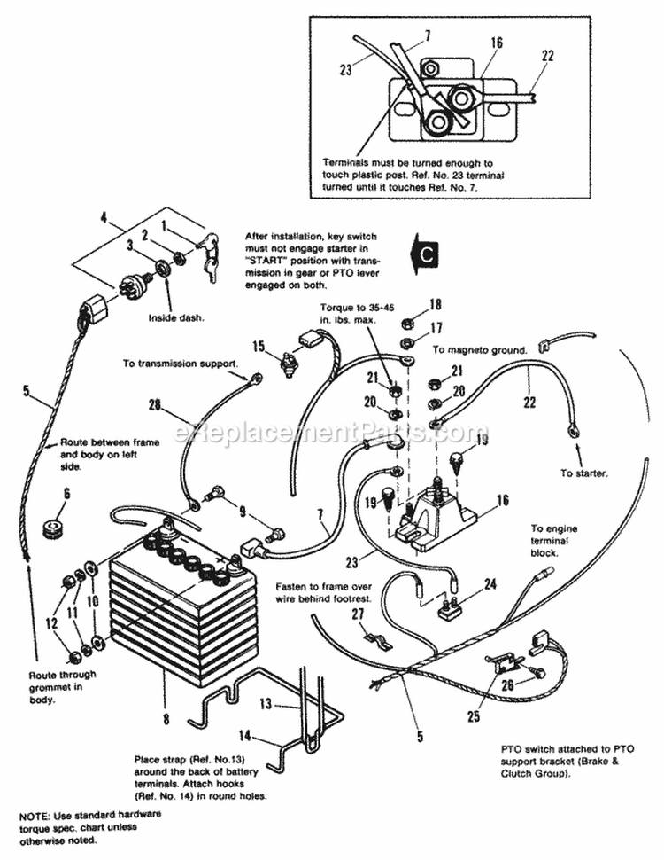 Electrical Group - Early Models Diagram and Parts List for 1691109  Simplicity Lawn Tractor