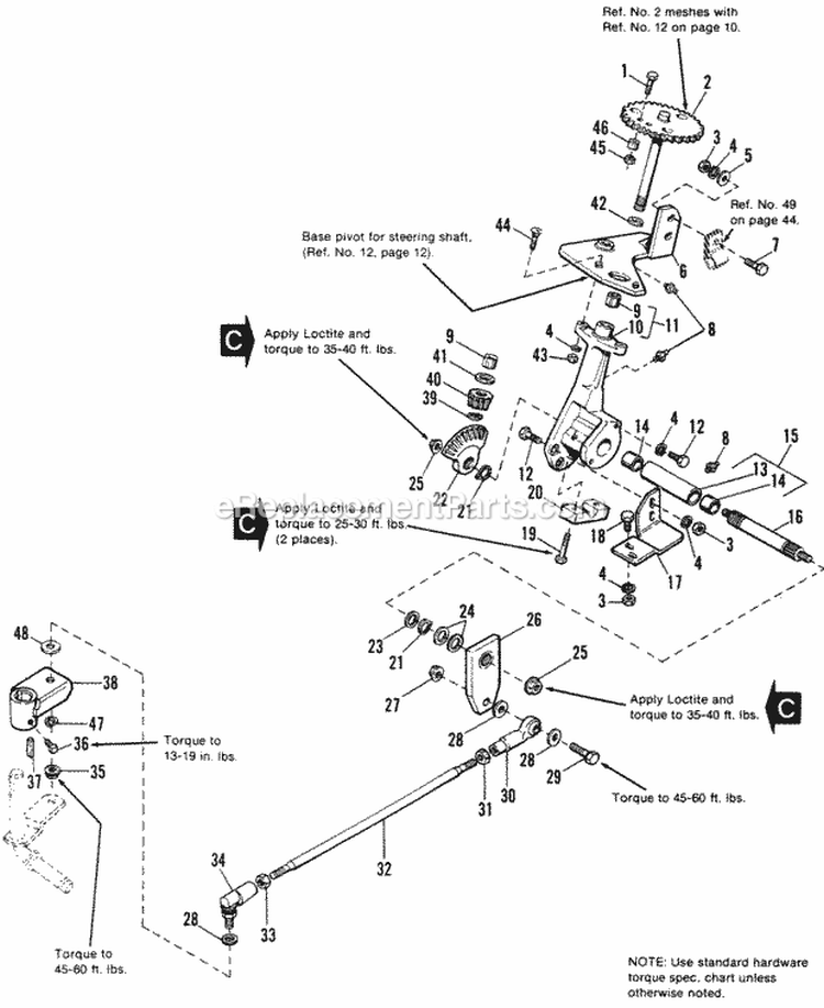 Steering Group - Mechanical - Mfg No 1691017 Diagram and Parts List for 1691168  Simplicity Lawn Tractor