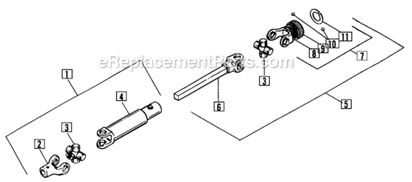42_48_And_60_Drive_Shaft_Group_Neapco Diagram and Parts List for 1691339  Simplicity Lawn Tractor