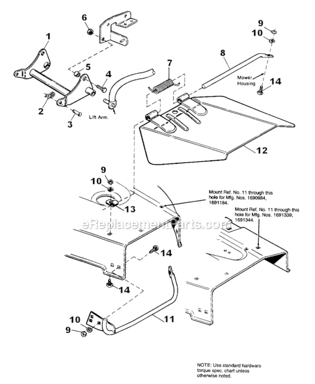 60_Mower_Height_Adjusting_And_Roller_Group Diagram and Parts List for 1691339  Simplicity Lawn Tractor