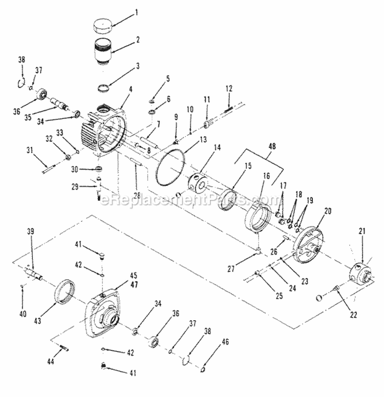 Transmission Diagram and Parts List for 1691279  Simplicity Lawn Tractor