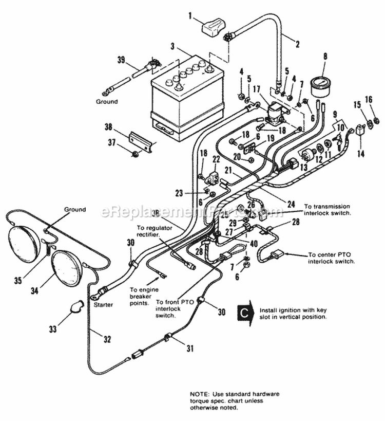 Electrical Group - 7116 Diagram and Parts List for 1690489  Simplicity Lawn Tractor