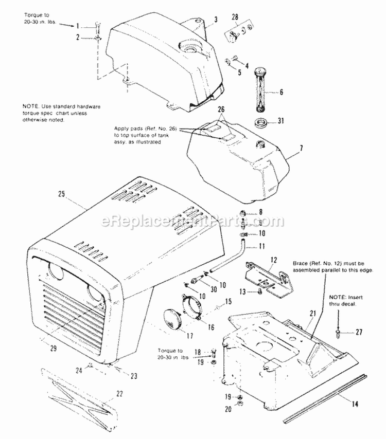 Hood Grille  Dash Group Diagram and Parts List for 1691555  Simplicity Lawn Tractor