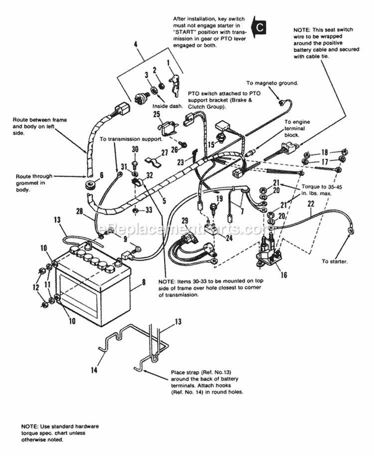Electrical Group - Later Models WO Ground Diagram and Parts List for 1691109  Simplicity Lawn Tractor