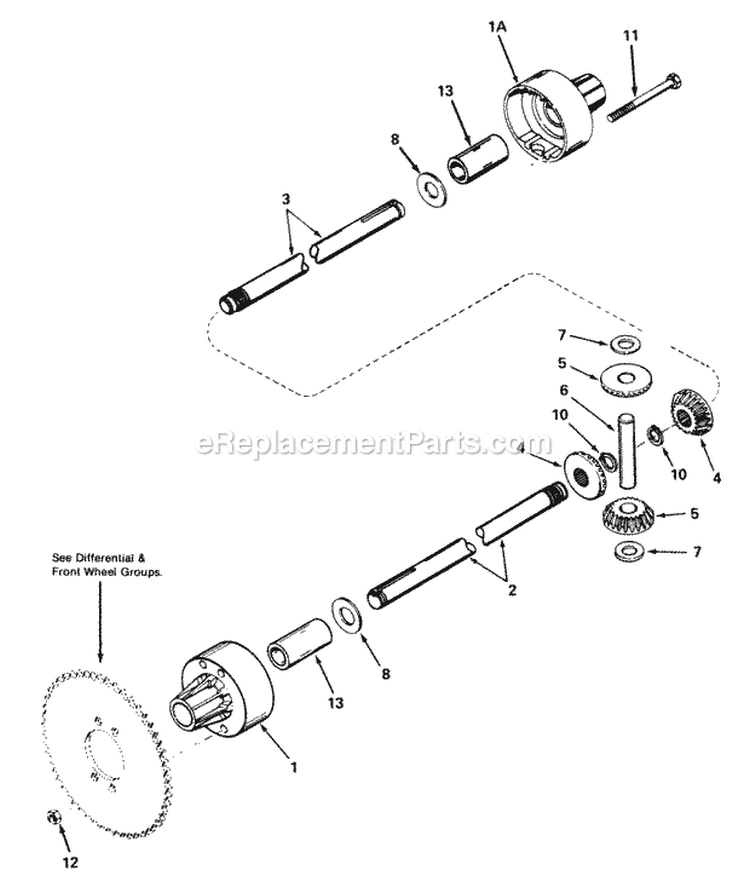 Peerless Differential 100-080 Diagram and Parts List for 1691668  Simplicity Lawn Tractor