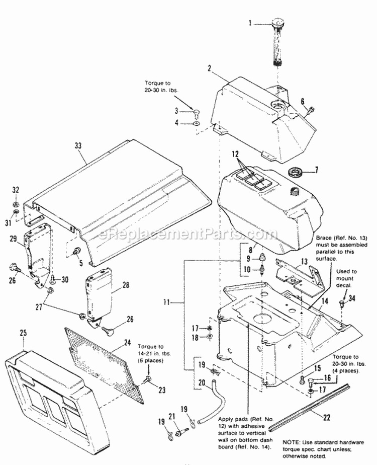 Hood Grille  Dash Group Diagram and Parts List for 1691052  Simplicity Lawn Tractor